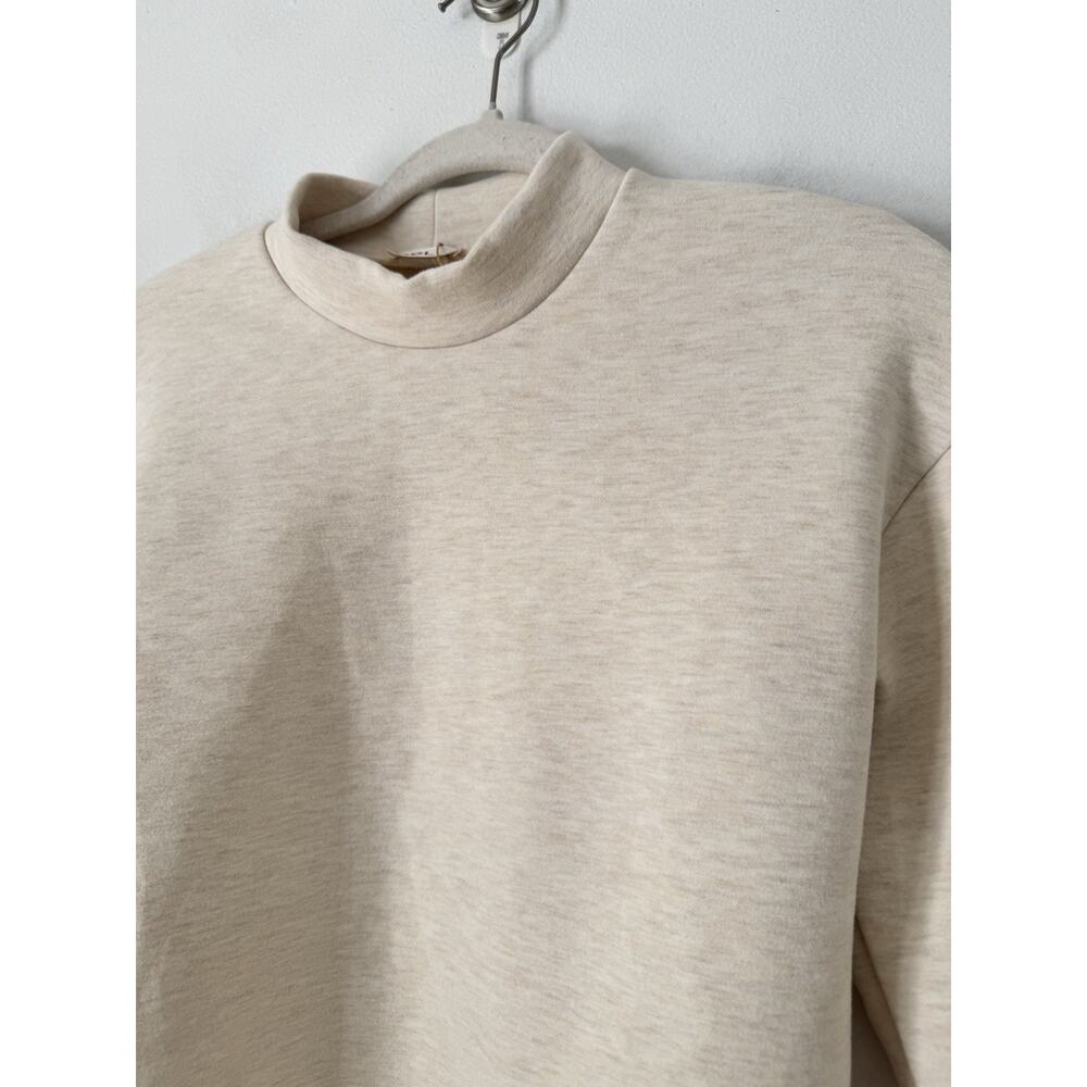 NWT OGL FuzzLuxe Mockneck Sleeve Warmer Top Heather Beige Women’s Size XS - Picture 4 of 6
